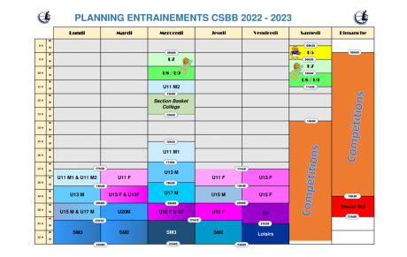 Planning saison 2022-23