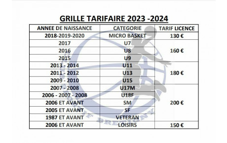 TARIF 2023/24